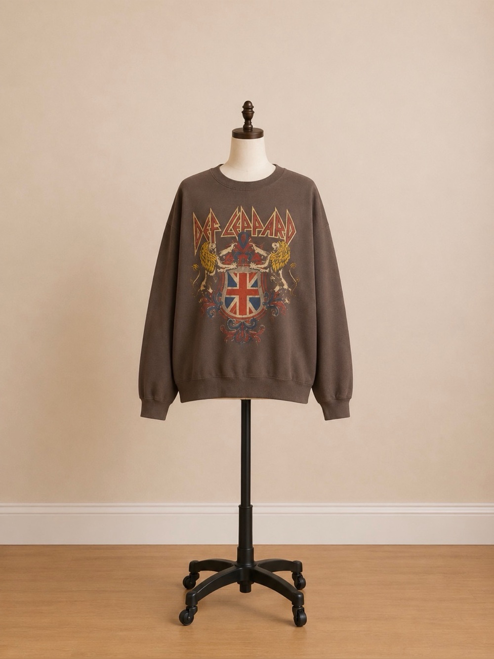 Official Def Leppard British Crest Union Jack Graphic Sweatshirt | Rock Crewneck